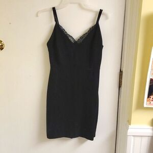 Lush Black Bodycon Lace Trimmed Mini Dress size S